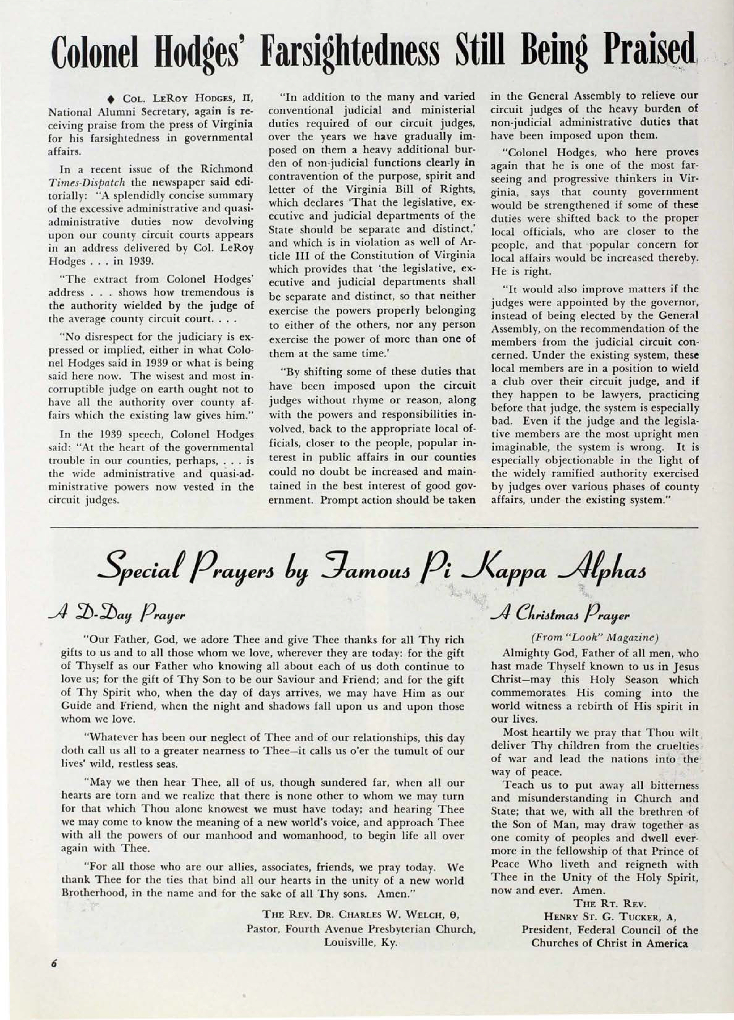 Special Prayers By Famous Pi Kappa Alphas